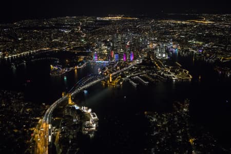 Aerial Image of ICONIC SYDNEY HARBOUR NIGHT SHOOT AT VIVID