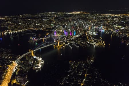 Aerial Image of ICONIC SYDNEY HARBOUR NIGHT SHOOT AT VIVID