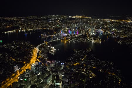 Aerial Image of ICONIC SYDNEY HARBOUR NIGHT SHOOT AT VIVID