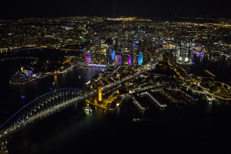 Aerial Image of ICONIC SYDNEY HARBOUR NIGHT SHOOT AT VIVID