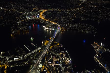 Aerial Image of ICONIC SYDNEY HARBOUR NIGHT SHOOT AT VIVID
