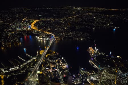 Aerial Image of ICONIC SYDNEY HARBOUR NIGHT SHOOT AT VIVID