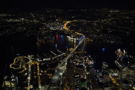 Aerial Image of ICONIC SYDNEY HARBOUR NIGHT SHOOT AT VIVID