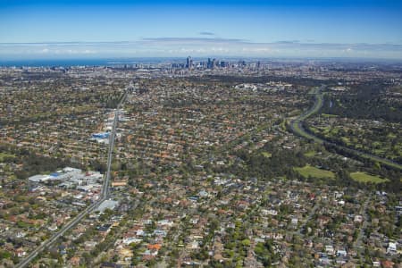 Aerial Image of KEW EAST TO MELBOURNE CBD