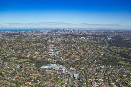 Aerial Image of KEW EAST TO MELBOURNE CBD