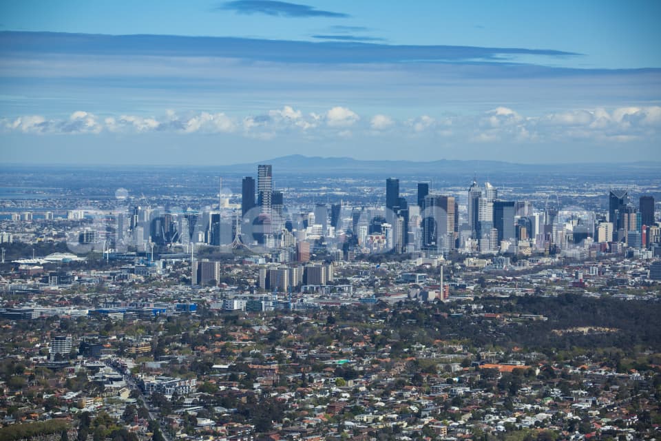 Aerial Image of Kew East To Melbourne CBD