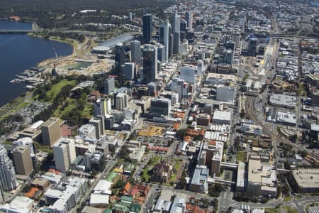 Aerial Image of ST MARY\'S CATHERDRAL PERTH AND SURROUNDS
