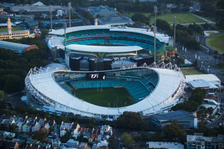 Aerial Image of STADIUMS MOORE PARK DUSK