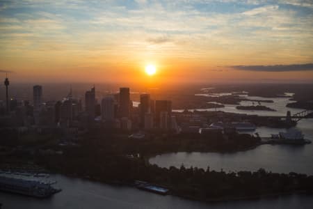 Aerial Image of SYDNEY HARBOUR AT DUSK