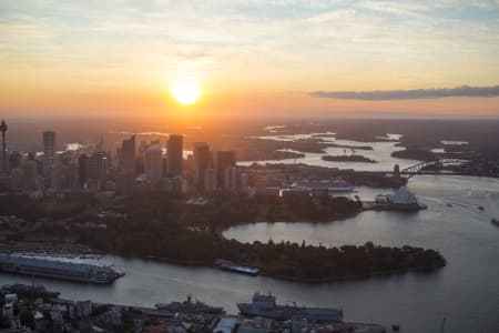 Aerial Image of SYDNEY HARBOUR AT DUSK