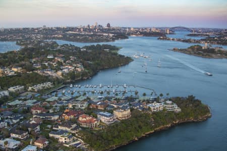 Aerial Image of HUNTERS HILL DUSK