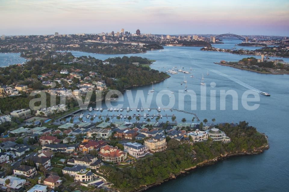 Aerial Image of Hunters Hill Dusk