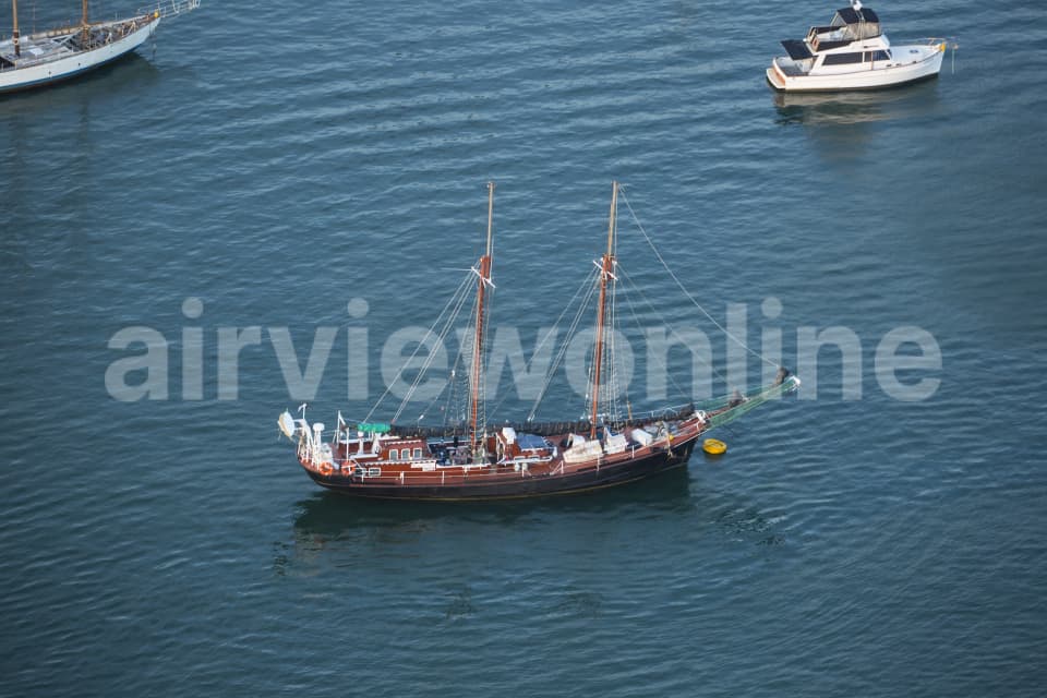 Aerial Image of Ship At Dusk