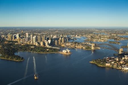 Aerial Image of SYDNEY HARBOUR DAWN