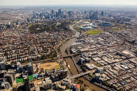 Aerial Image of SOUTH YARRA AND MELBOURNE