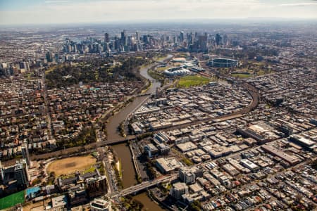 Aerial Image of SOUTH YARRA AND MELBOURNE