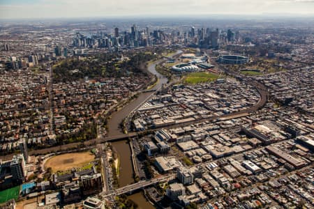 Aerial Image of SOUTH YARRA AND MELBOURNE