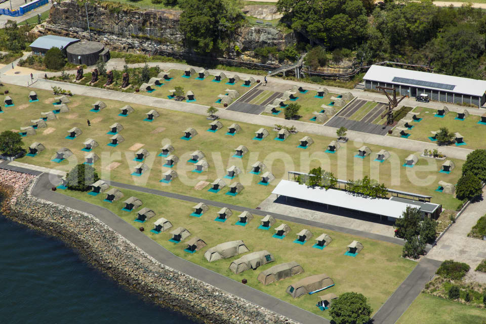 Aerial Image of Cockatoo Island Glamping