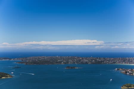 Aerial Image of BLUE SKIES AND WHITE CLOUDS OVER THE HARBOUR