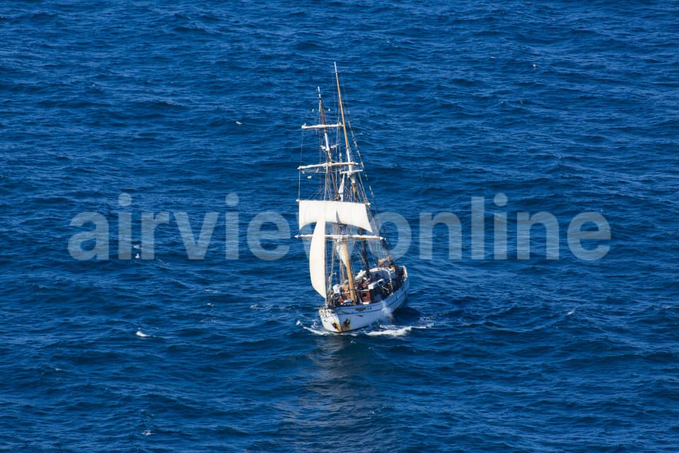 Aerial Image of Sailing Ship Off The Coast Of Vaucluse & Watsons Bay