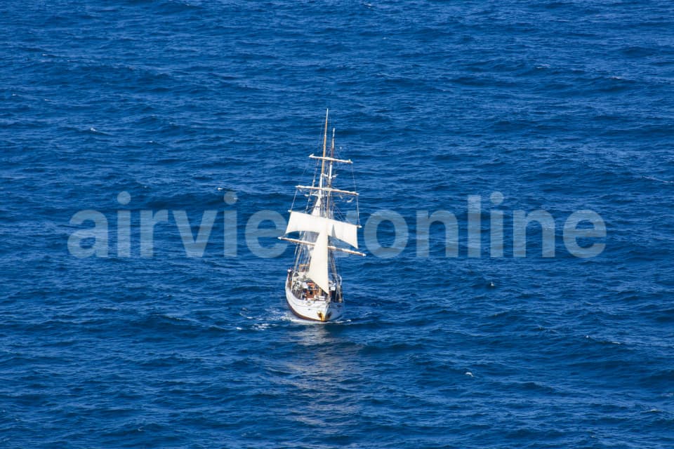 Aerial Image of Sailing Ship Off The Coast Of Vaucluse & Watsons Bay