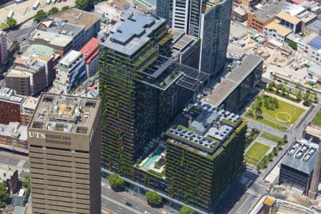 Aerial Image of ONE CENTRAL PARK VERTICAL GARDENS - PATRICK BLANC
