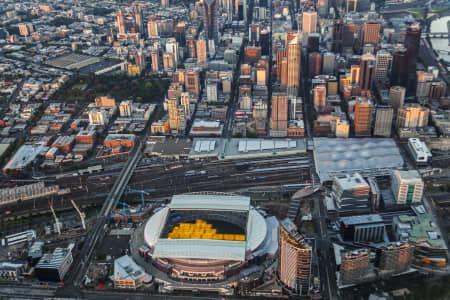 Aerial Image of DUSK AERIAL VIEW OF MELBOURNE