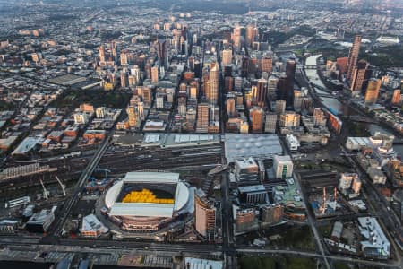 Aerial Image of DUSK AERIAL VIEW OF MELBOURNE