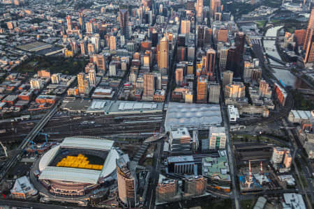 Aerial Image of DUSK AERIAL VIEW OF MELBOURNE