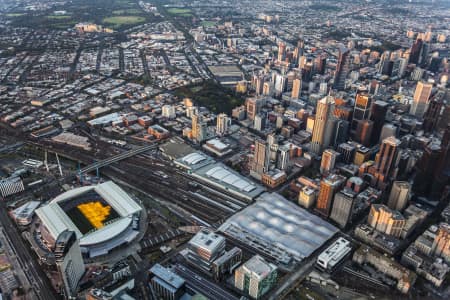 Aerial Image of DUSK AERIAL VIEW OF MELBOURNE