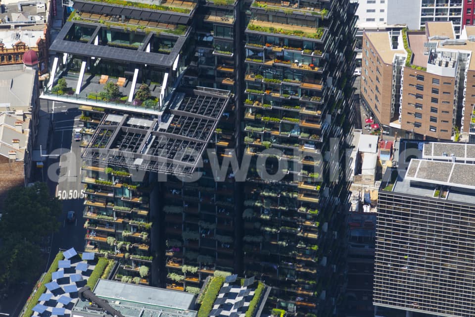 Aerial Image of ONE CENTRAL PARK VERTICAL GARDENS - Patrick Blanc