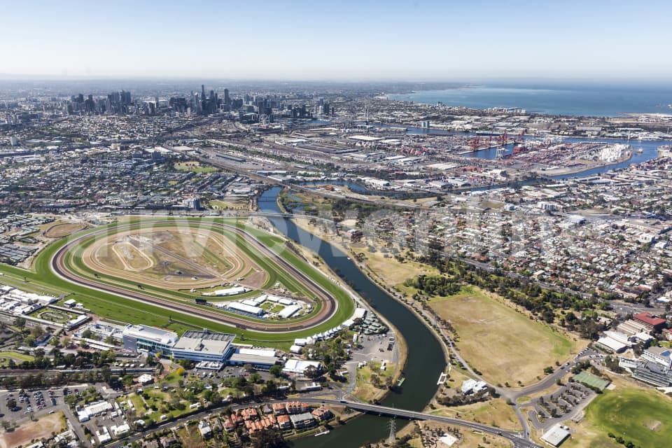 Aerial Image of West MElbourne Looking Toward Melbourne CBD