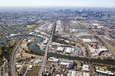 Aerial Image of WEST MELBOURNE LOOKING TOWARD MELBOURNE CBD