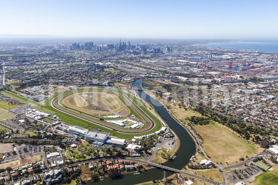 Aerial Image of West Melbourne looking toward Melbourne CBD