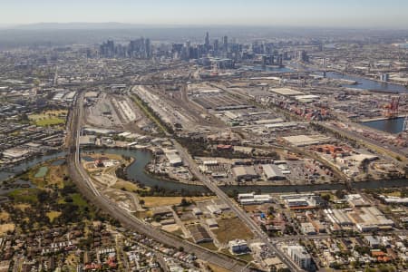 Aerial Image of WEST MELBOURNE LOOKING TOWARD MELBOURNE CBD