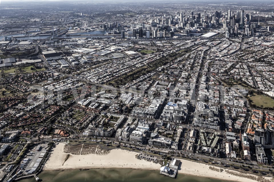 Aerial Image of Port Melbourne To Melbourne CBD