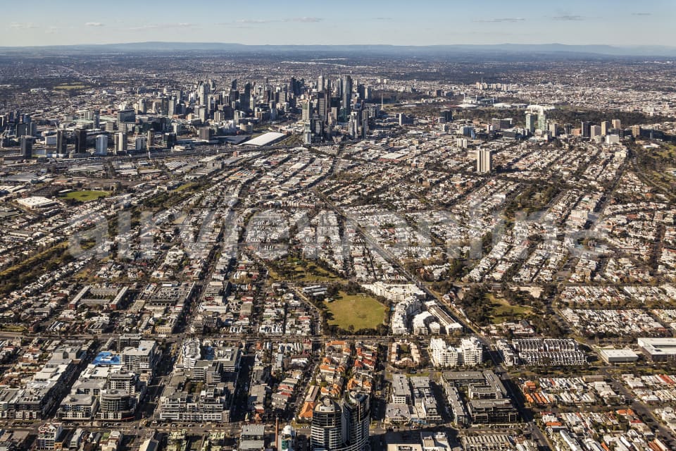 Aerial Image of Aerial View Of Port Melbourne & Melbourne