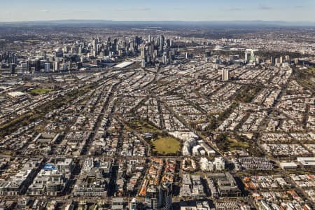 Aerial Image of AERIAL VIEW OF PORT MELBOURNE & MELBOURNE