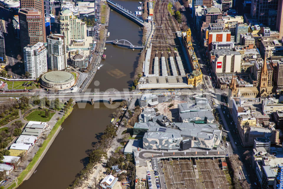 Aerial Image of Federation Square And Flinders St Station