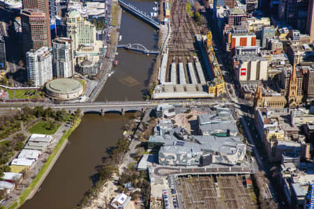 Aerial Image of FEDERATION SQUARE AND FLINDERS ST STATION