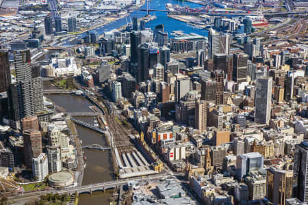 Aerial Image of FEDERATION SQUARE AND FLINDERS ST STATION