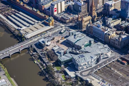 Aerial Image of FEDERATION SQUARE AND FLINDERS ST STATION