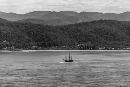 Aerial Image of BLACK & WHITE SHIP PITTWATER