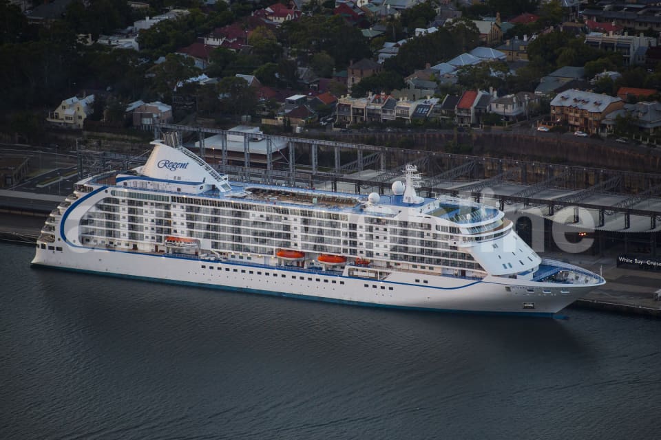 Aerial Image of Dusk Cruise Ship