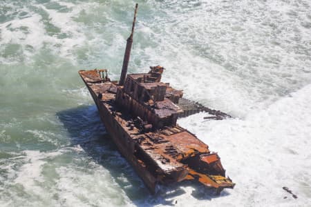 Aerial Image of SYGNA WRECK, STOCKTON BEACH