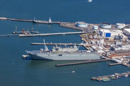 Aerial Image of HMAS CANBERRA UNDER CONSTRUCTION 121213
