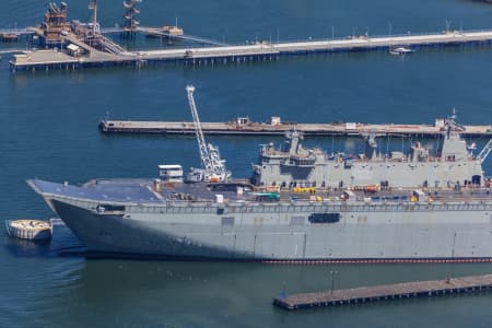 Aerial Image of HMAS CANBERRA UNDER CONSTRUCTION 121213