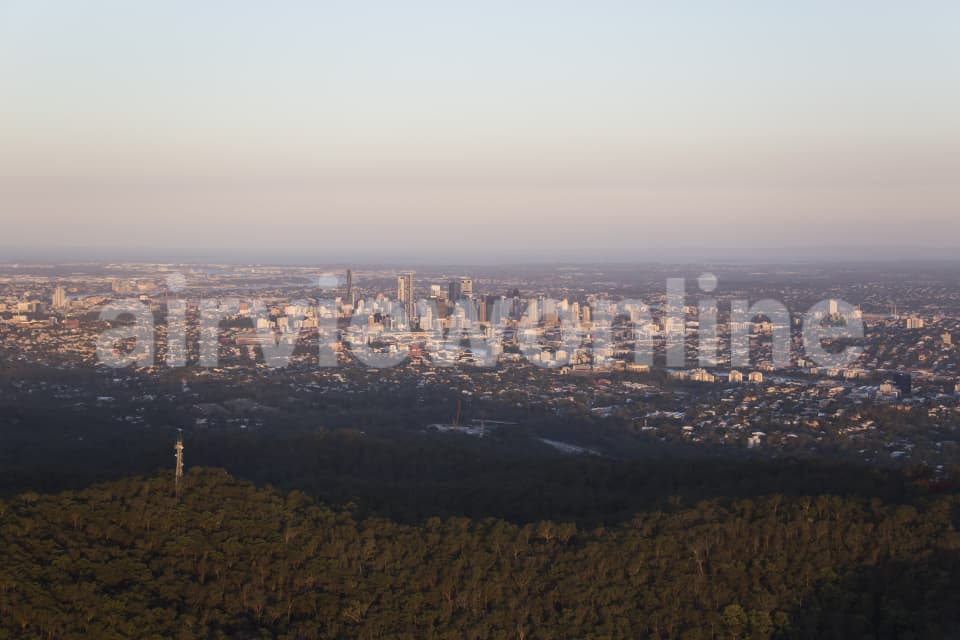 Aerial Image of Brisbane Sunset