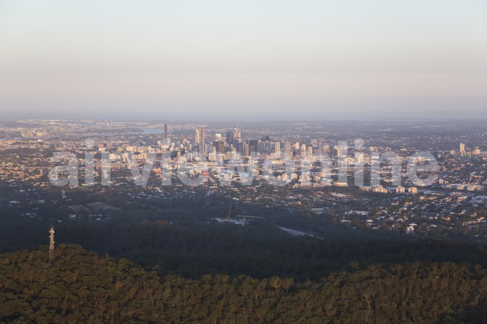 Aerial Image of Brisbane Sunset