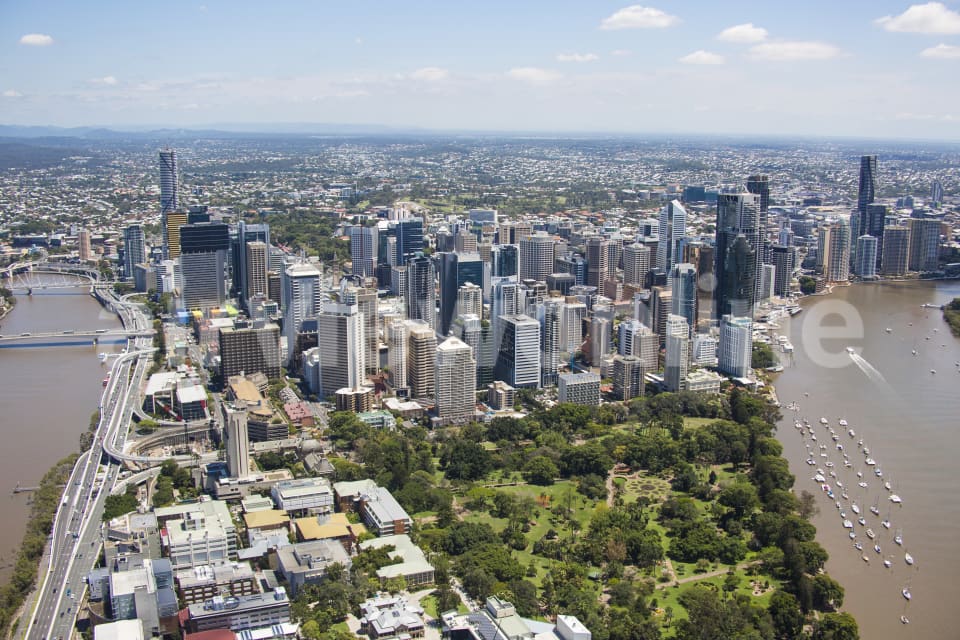 Aerial Image of Botanical Gardens Brisbane